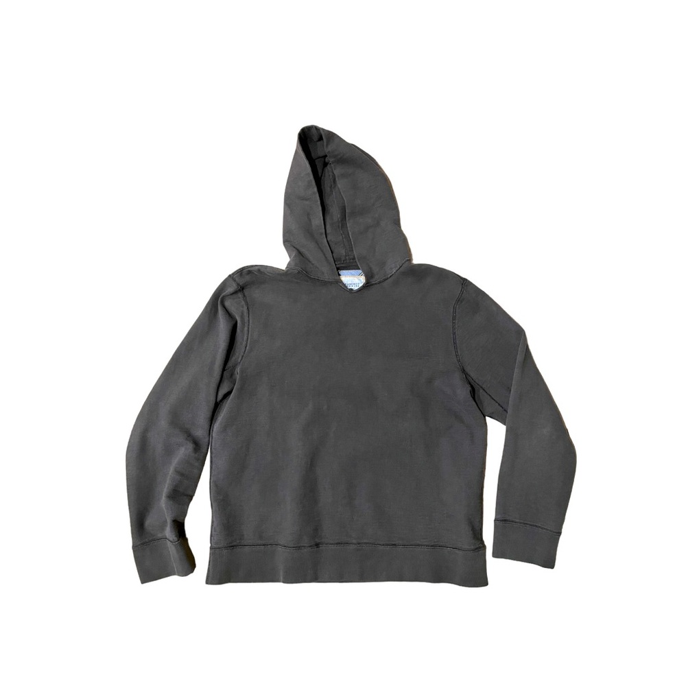 Gap Mens Large Black French Terry Pullover Hooded Sweatshirt